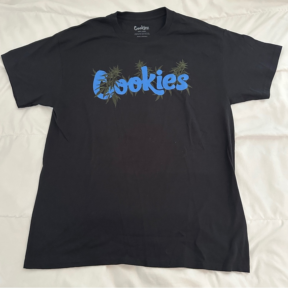 Cookies Black Tee with Blue Logo